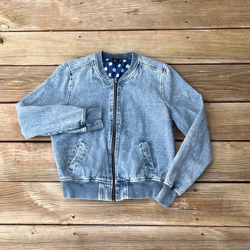 SOLD! Bomber style denim jacket, size L